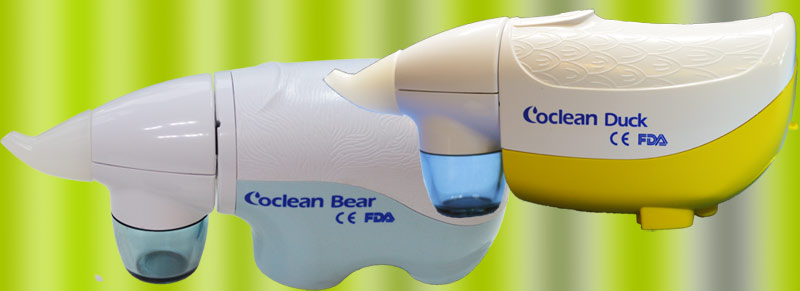 Детские назальные аспираторы для детей от рождения Coclean Duck и Coclean Bear